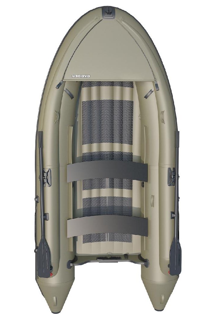Лодка Badger Air Line 420 НДНД с штормовым бортом олива - фото 1