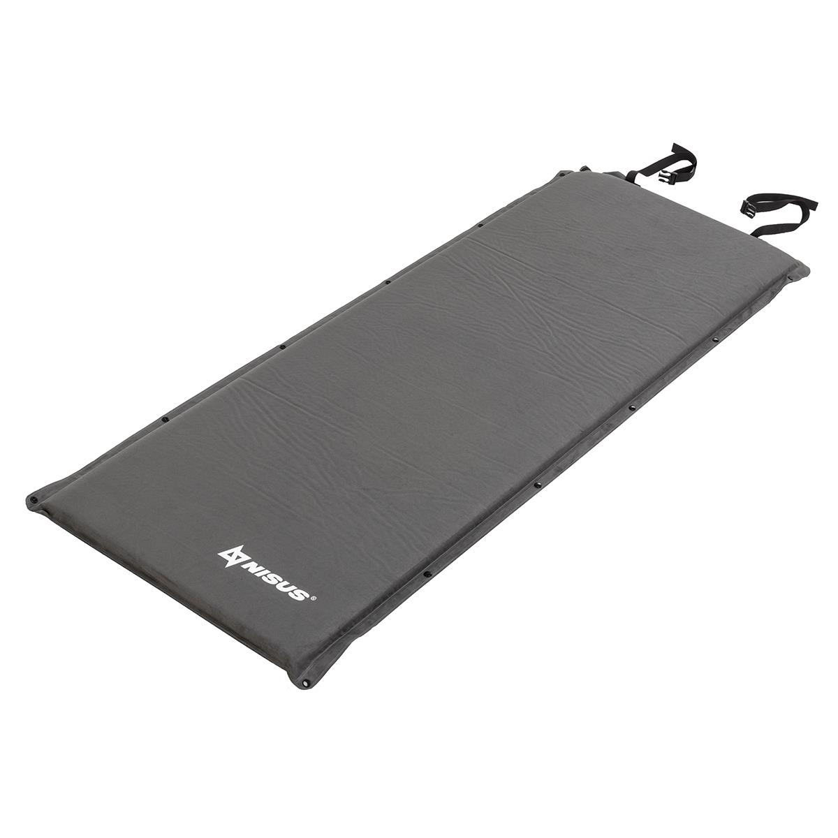 Коврик Nisus самонадув 188x65x5 флок серый - фото 1