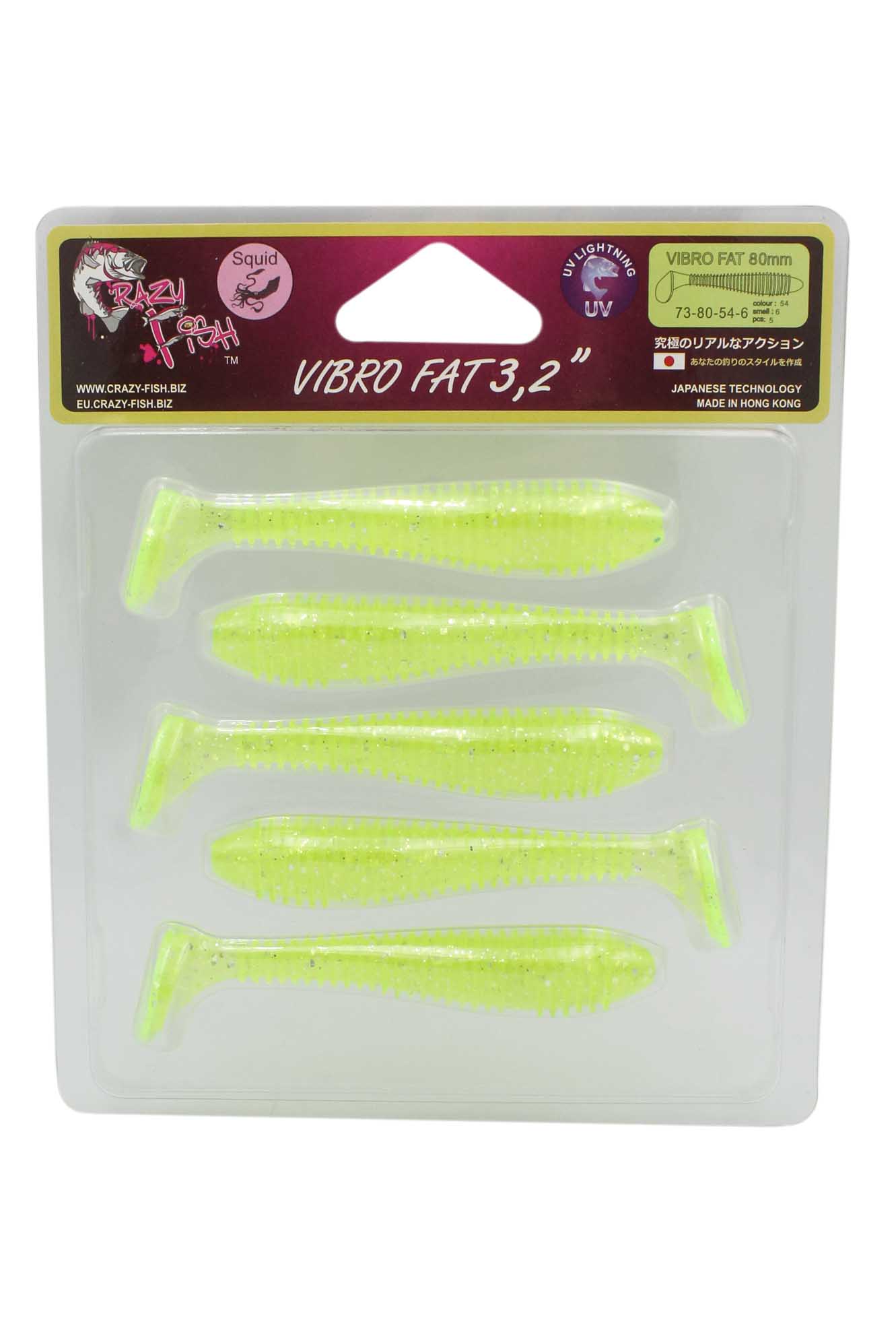 Приманка Crazy Fish Vibro fat 3.2'' 73-80-54-6