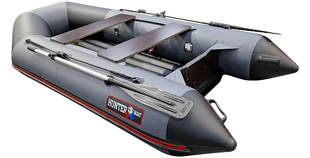 Лодка Хантер 290 ЛКА НДНД серо-черный - фото 1