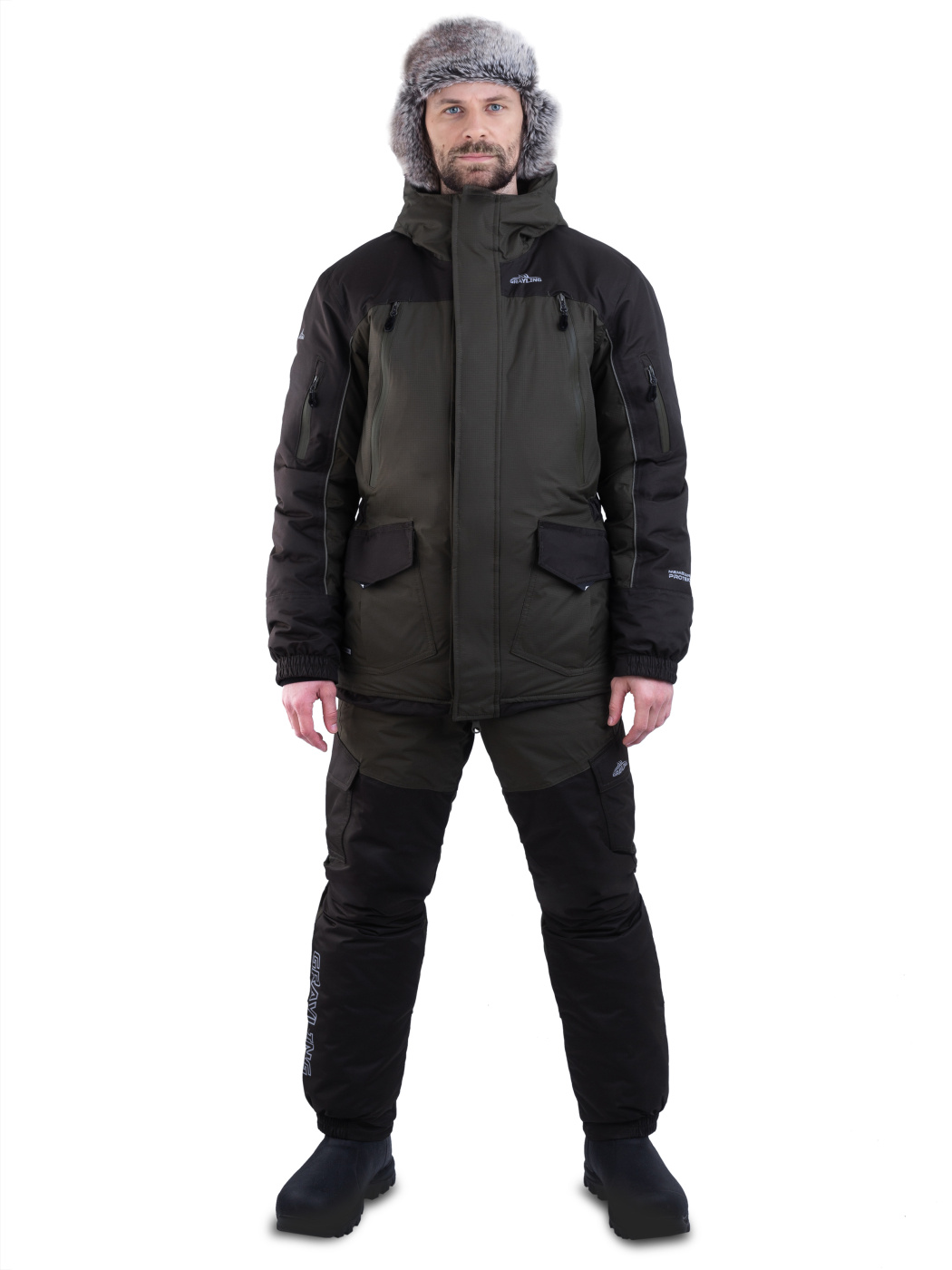 Костюм Grayling Скат V2 для рыбалки зимний -45 хаки - фото 1