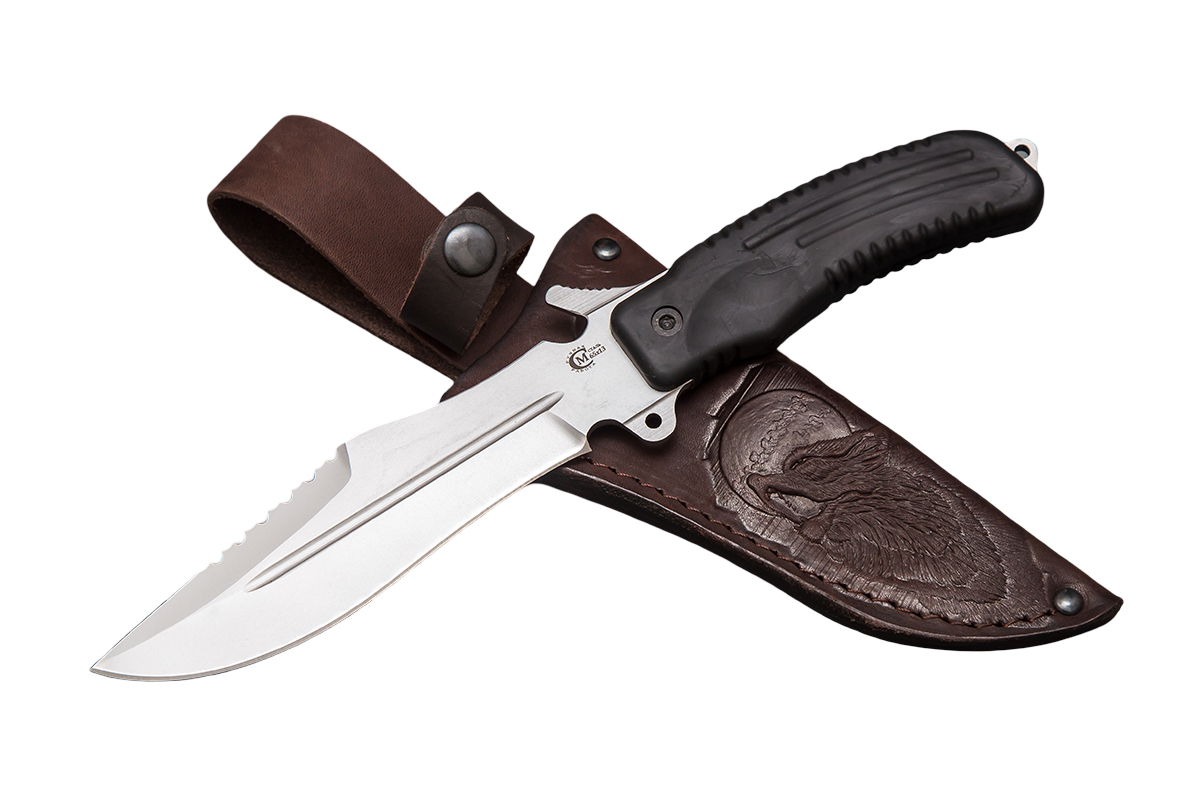 Нож ИП СЕМИНА Армейский сталь 65х13 рукоять Elastron - фото 1