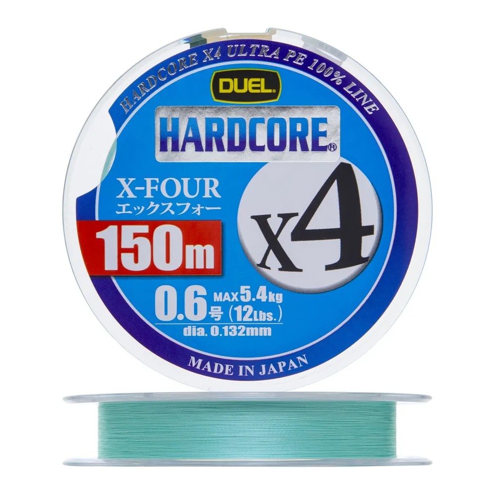 Шнур Yo-Zuri Duel PE Hardcore X4 150м Milky Green 0,6 0,132мм 5,4кг - фото 1