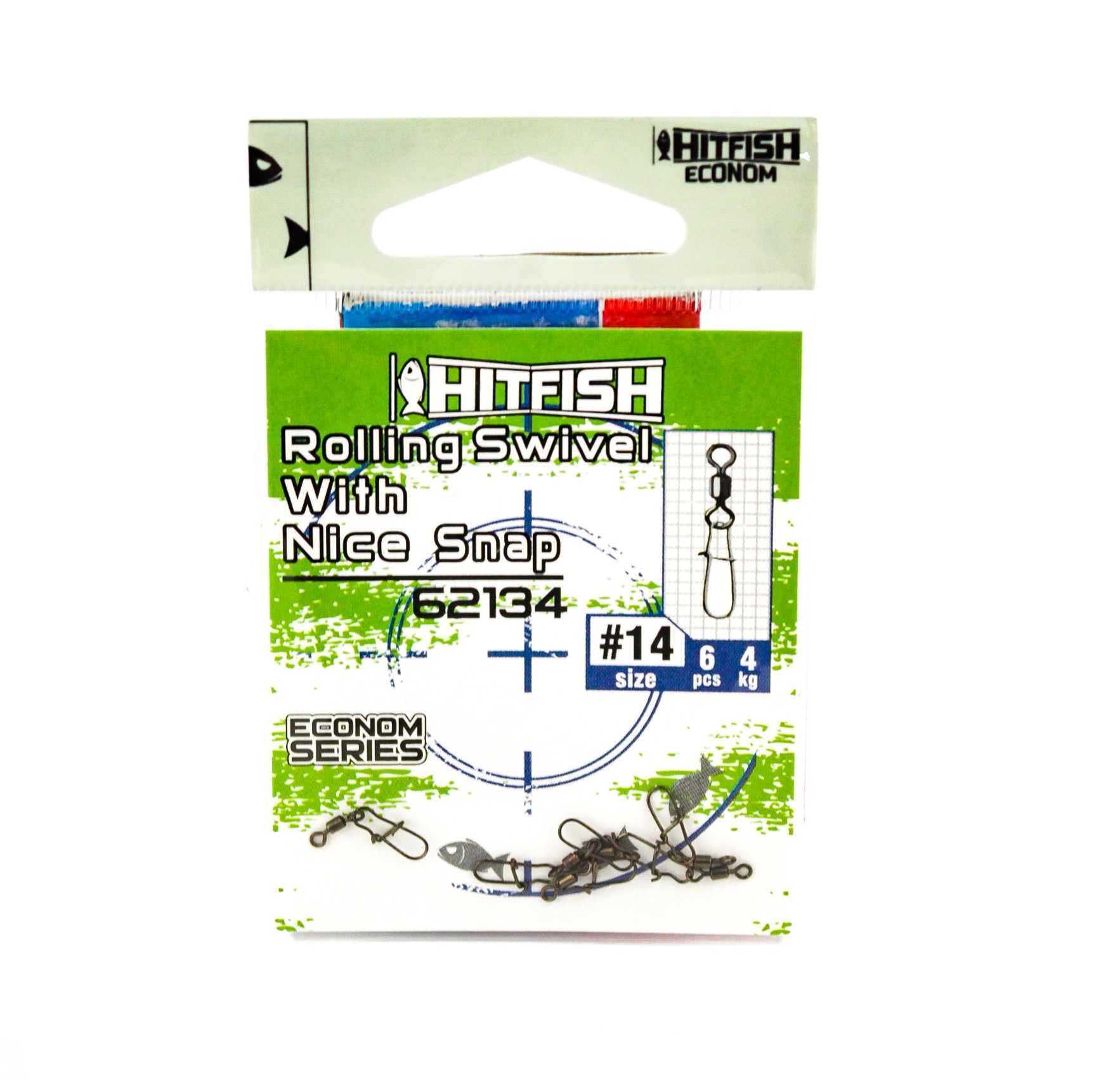 МП Вертлюг с застежкй HITFISH Econom Series Rolling Swivel with NiceSnap 62134-1 - фото 1