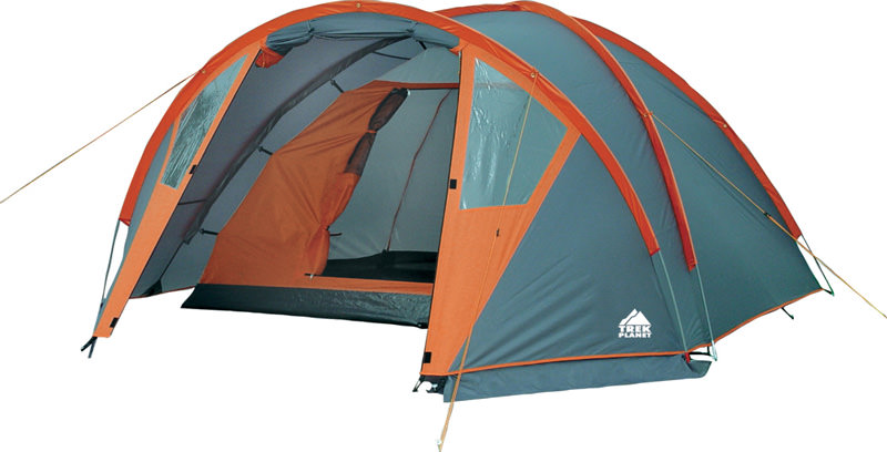 Палатка Trek Planet Hudson 4 grey/orange - фото 1