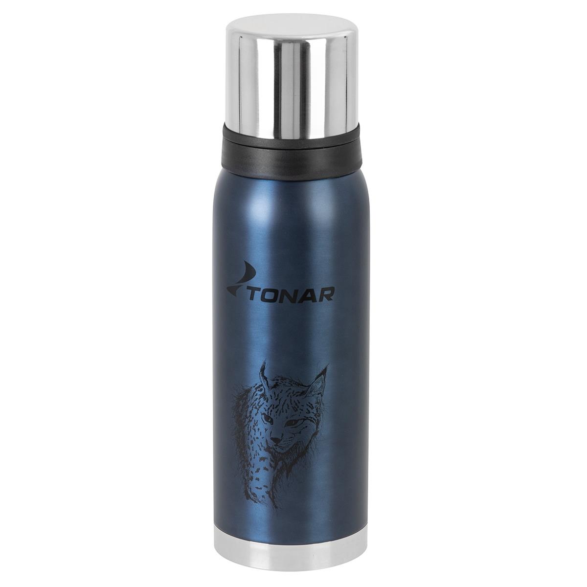 МП Термос (HS.TM-055S-BL) 1200ML с ситечком Рысь синий (2 крышки-кружки) TONAR - фото 1
