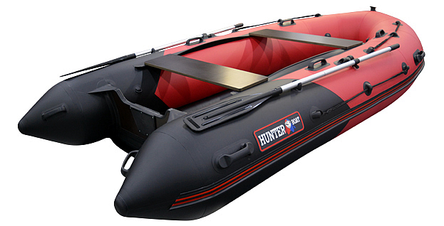 Лодка Хантер 350 Про красно-черный - фото 1