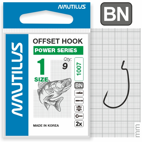Крючок Nautilus Offset Power series Wide Gape Plus 1007 №1 - фото 1