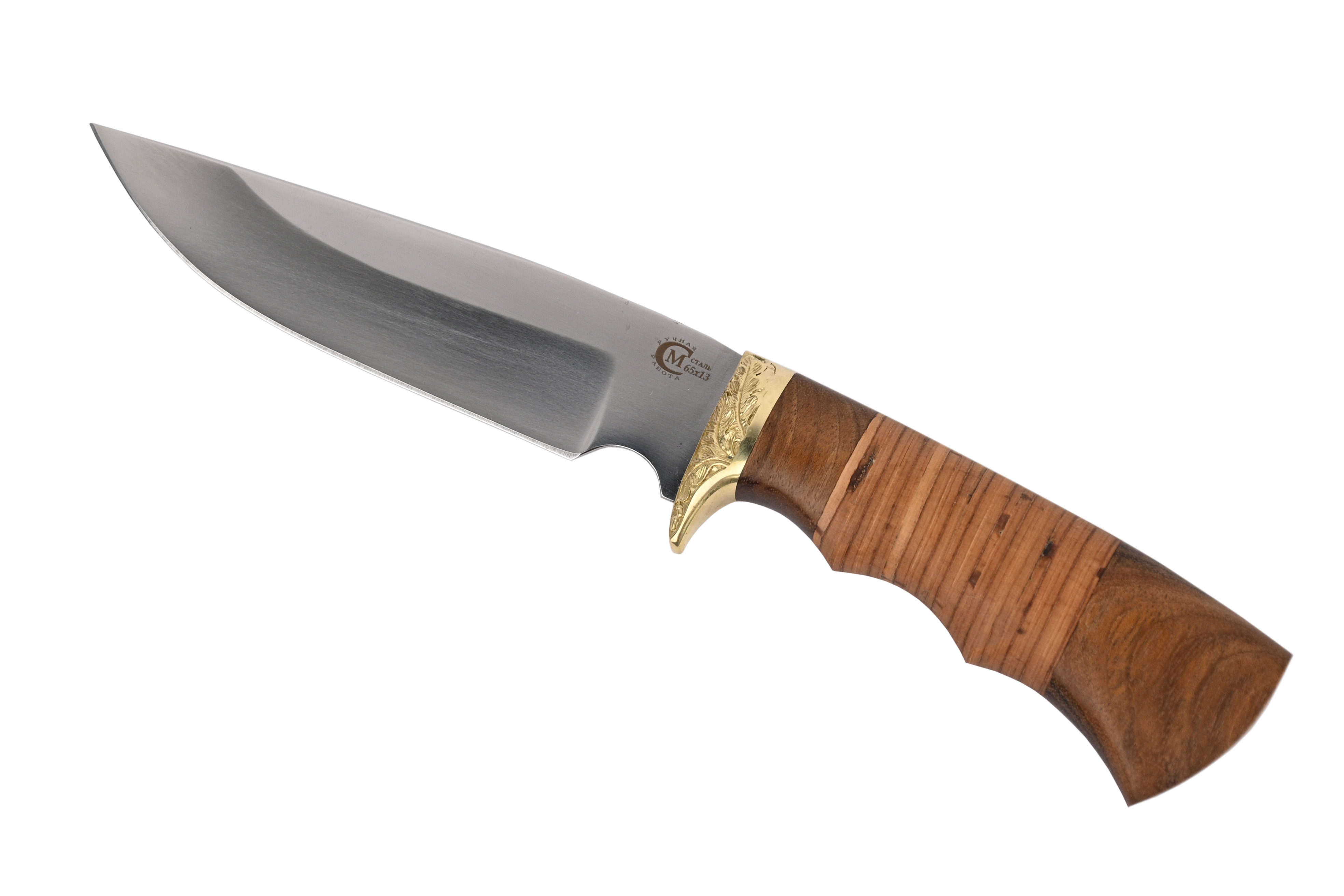 Нож ИП Семин Легионер сталь 65х13 литье береста - фото 1