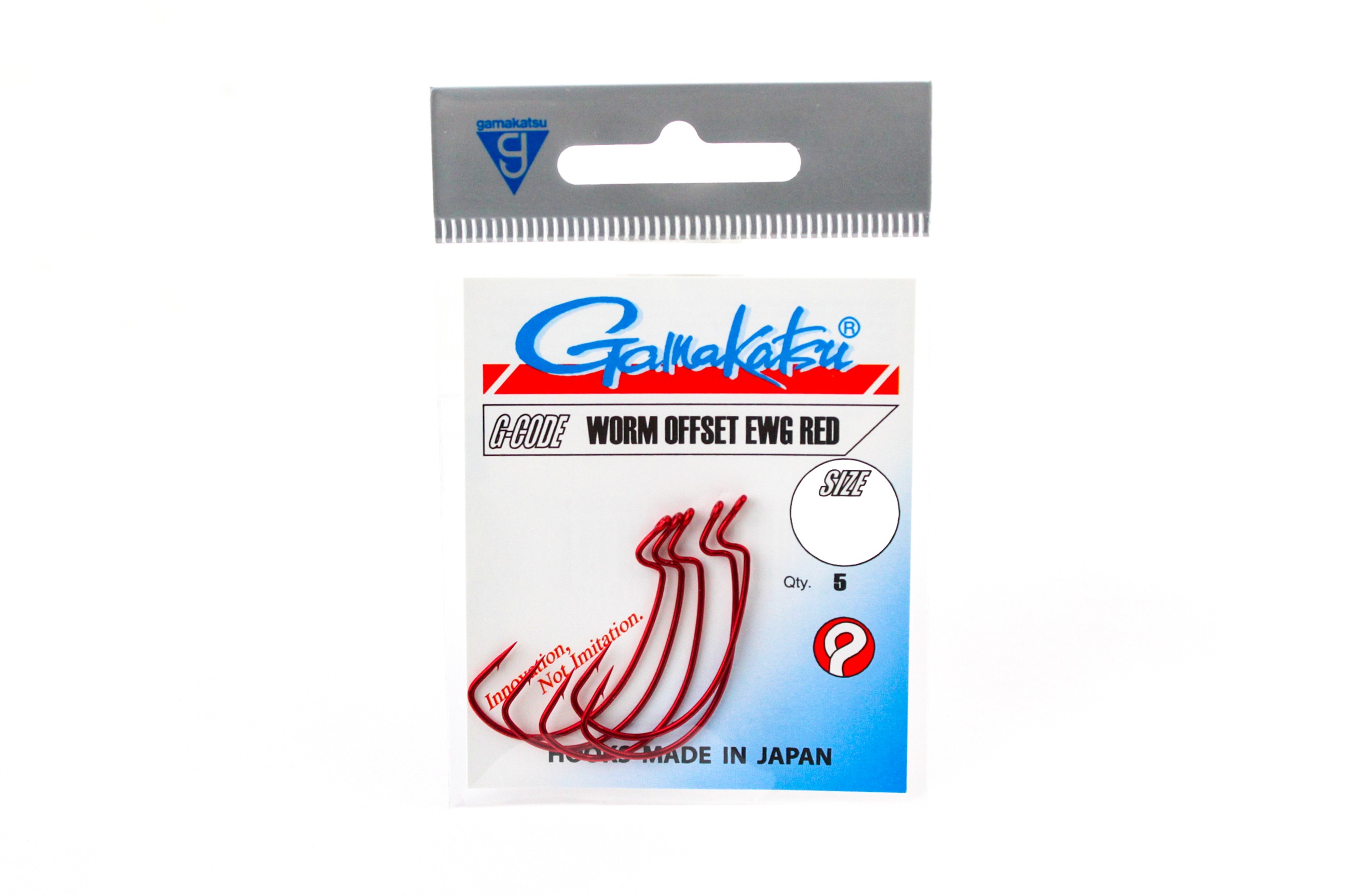 Крючок Gamakatsu Worm offset EWG red №1 - фото 1