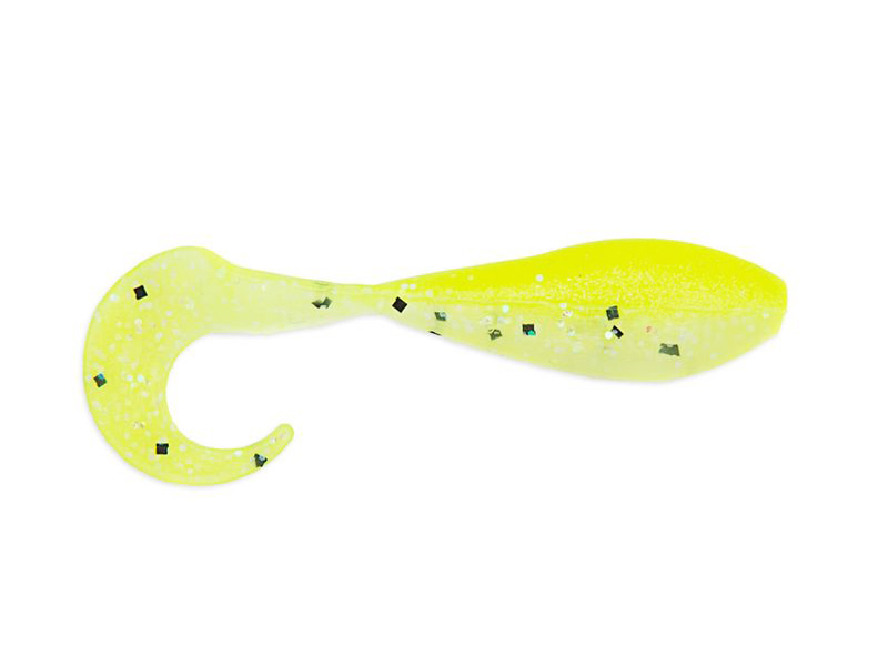 Приманка Bass Assassin Curly Shad 2&quot; Limetreuse Ghost - фото 1