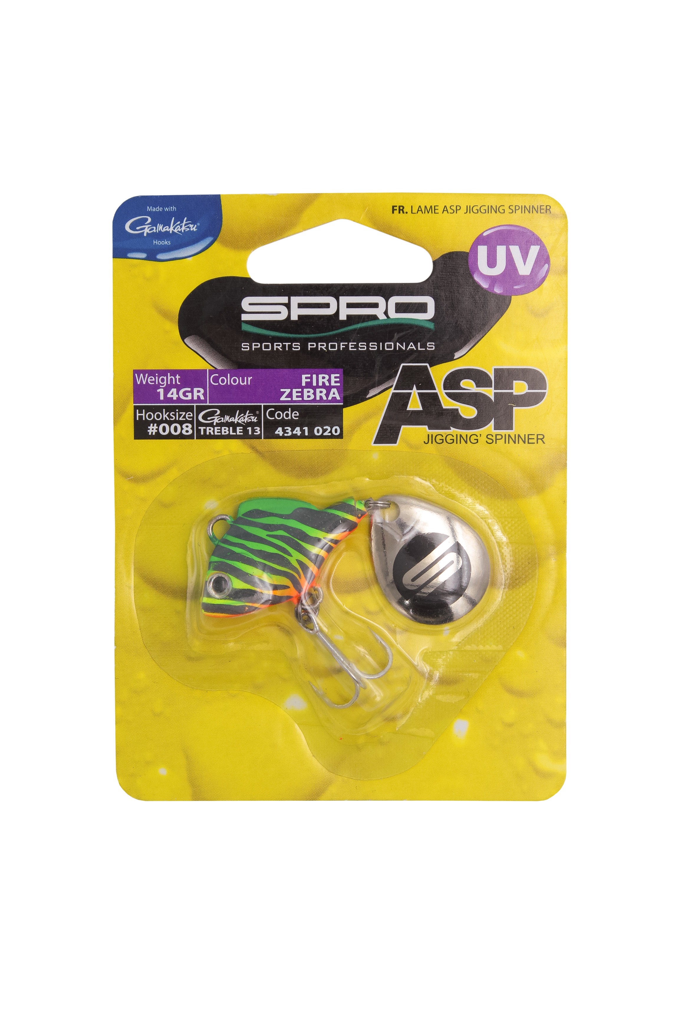 Тейл-спиннер SPRO ASP spinner UV fire zebra 14гр - фото 1