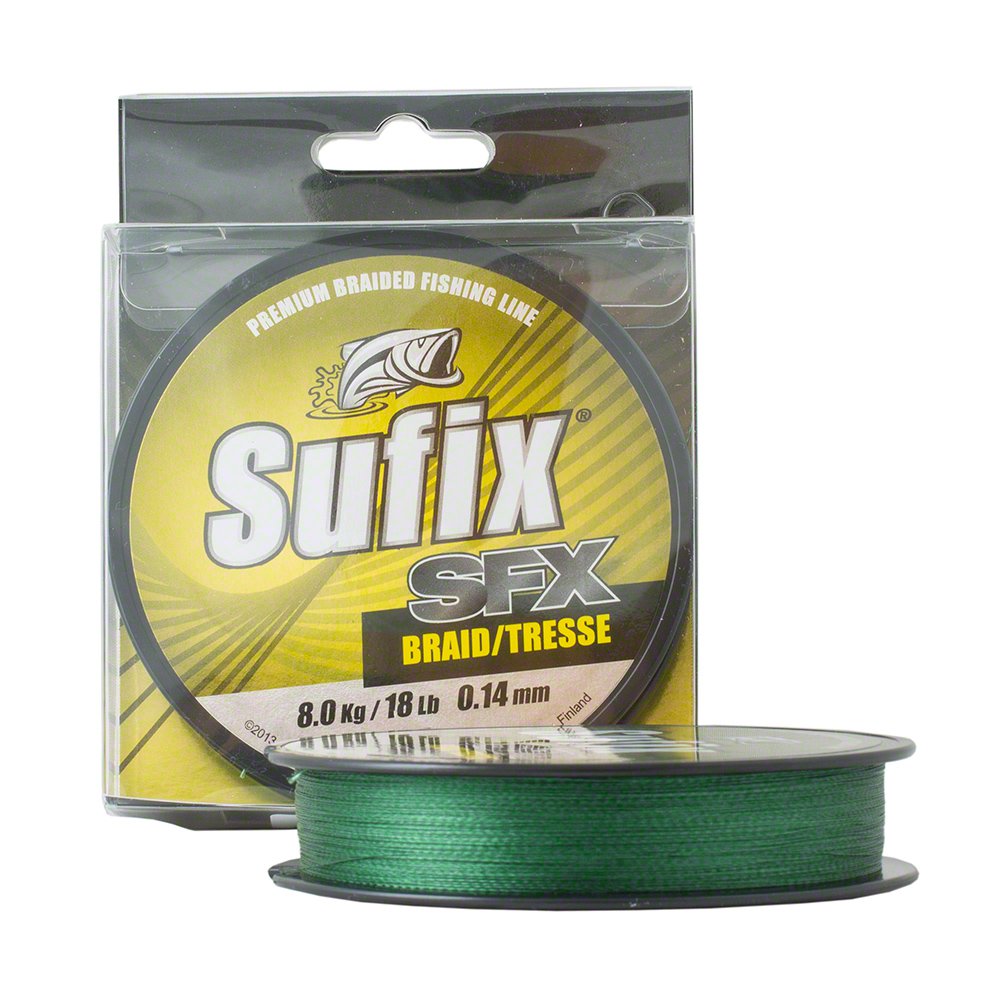 Шнур Sufix SFX braid 135м 0,14мм 8кг зеленый - фото 1