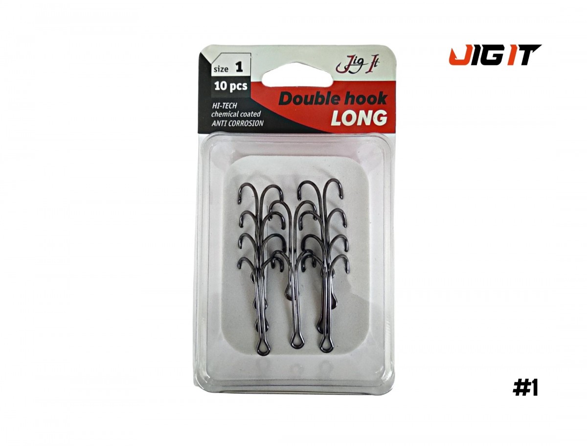МП Двойник JIG IT Long double hooks, 10 шт/уп. №1 - фото 1