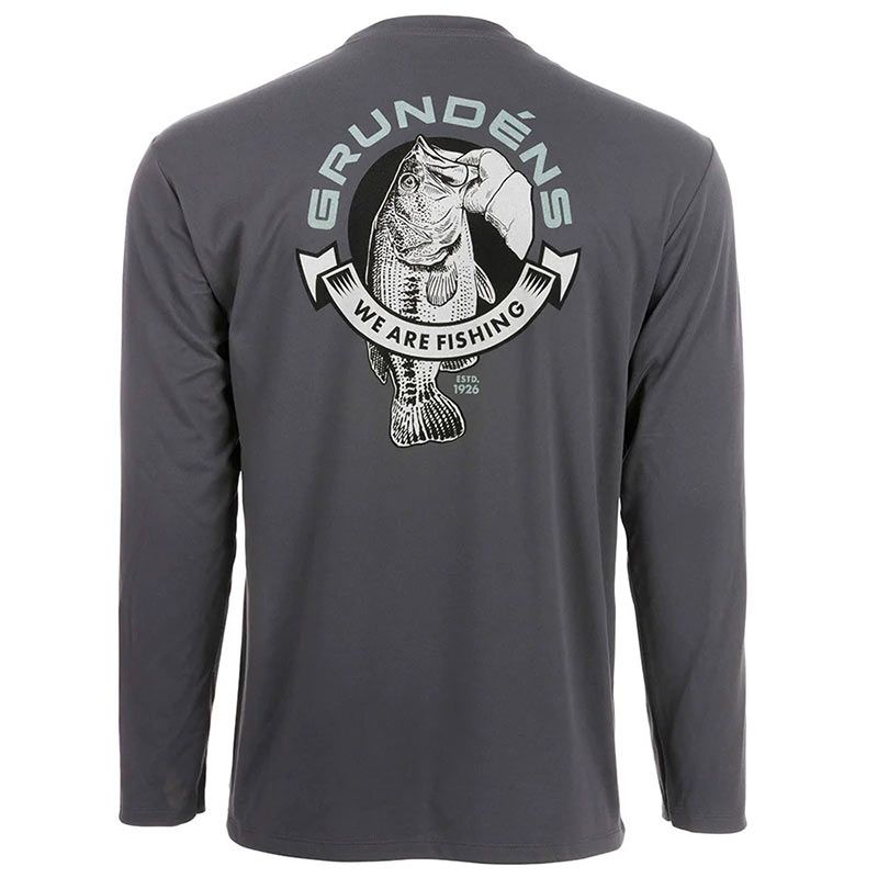 Футболка Grundens Tech Tee LS Shirt Bass Print Anchor  - фото 1