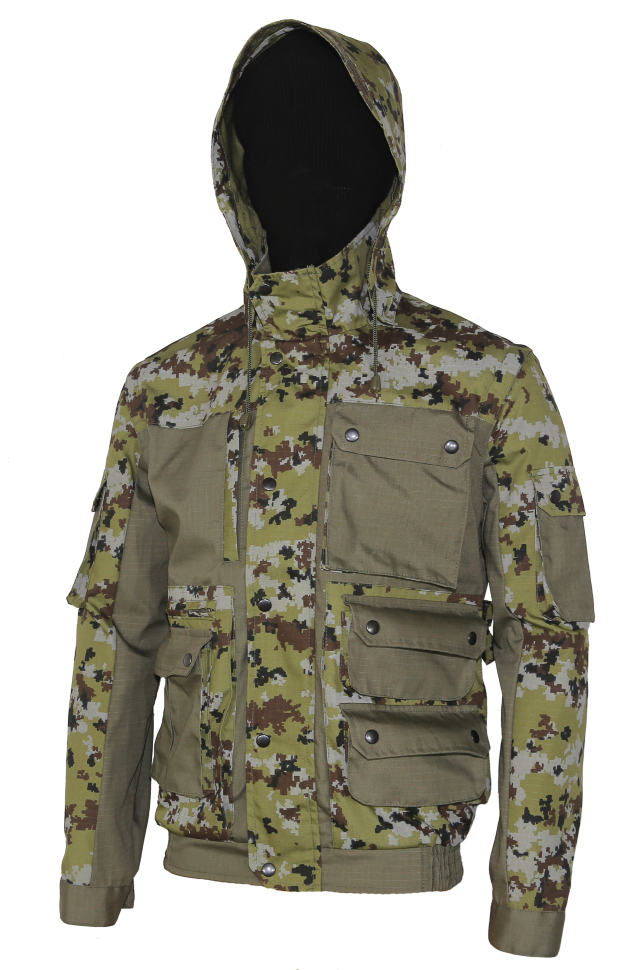 Куртка от костюма Huntsman Зверобой смесовая камуфляж цифра хаки - фото 1