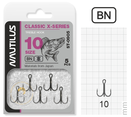 Крючок Nautilus Treble X series 0905BN №10 уп.5шт - фото 1