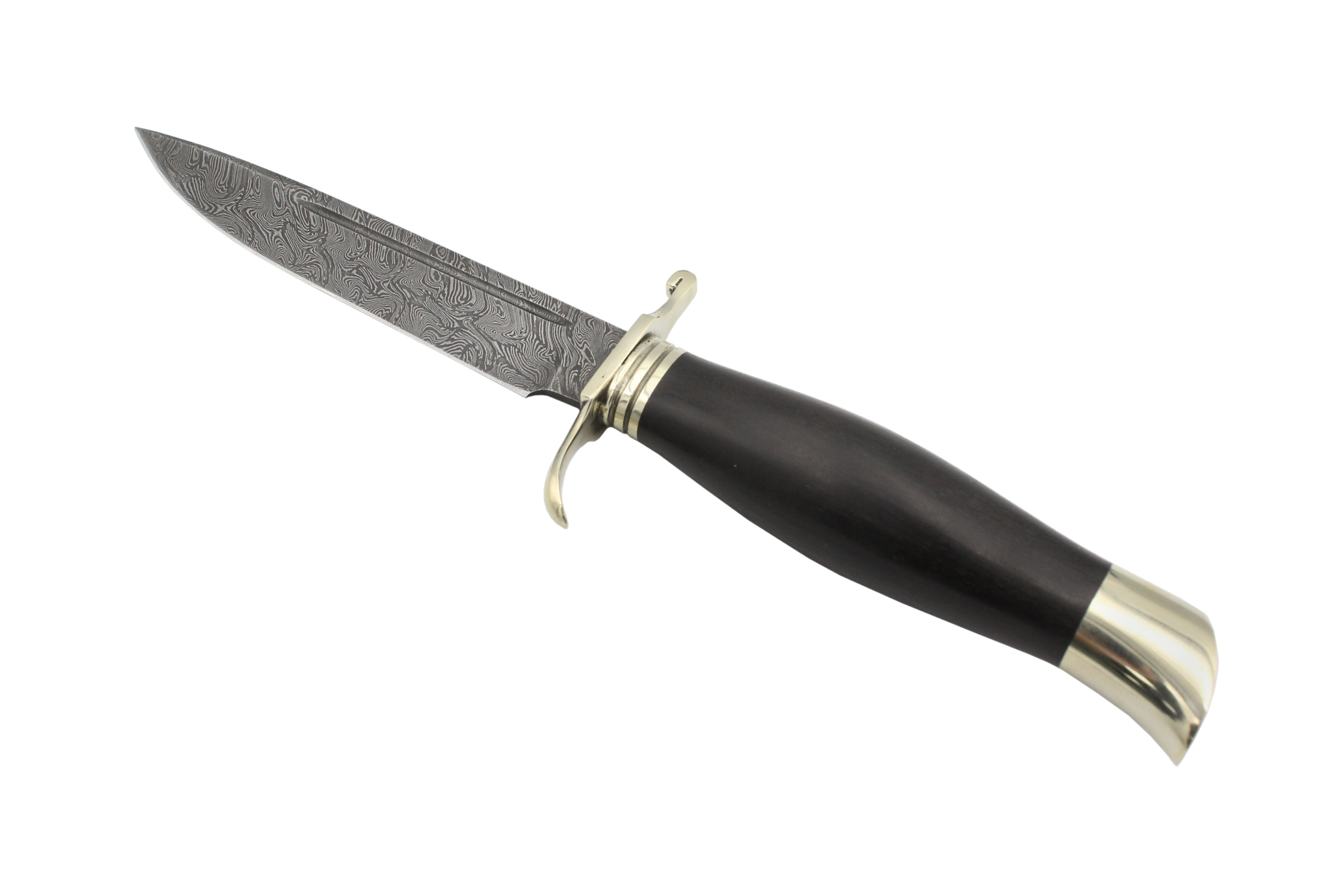 Нож ИП СЕМИНА НКВД дамасская сталь литье черное дерево - фото 1