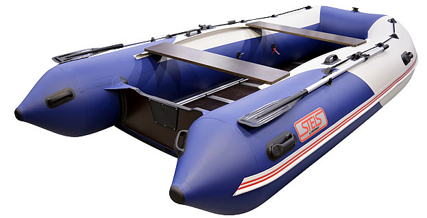 Лодка Хантер STELS 375 new сине-белый - фото 1