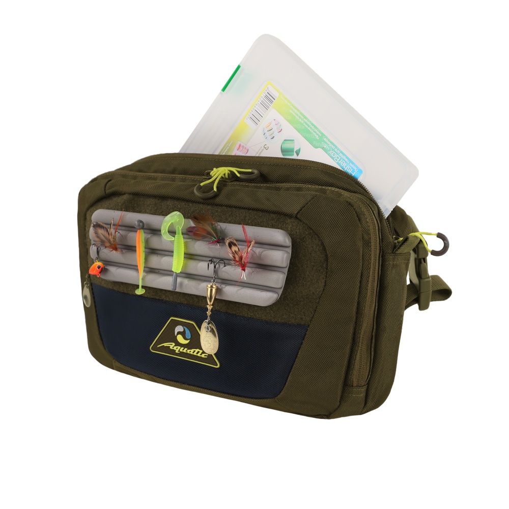 Сумка Aquatic СК-1-16Х рыболовная через плечо с коробкой хаки 5л - фото 1