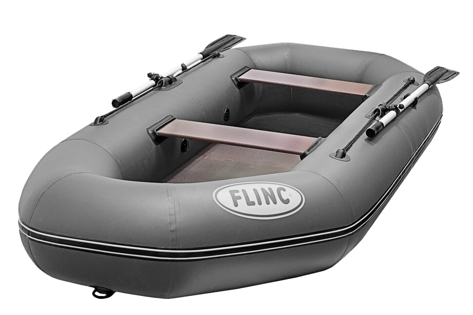 Лодка Flinc F260 надувная серый - фото 1