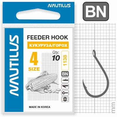 Крючок Nautilus Sting Feeder Кукуруза/горох S-1138BN № 4 - фото 1