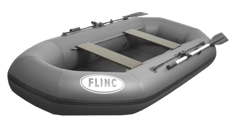 Лодка Flinc F260L надувная серый - фото 1