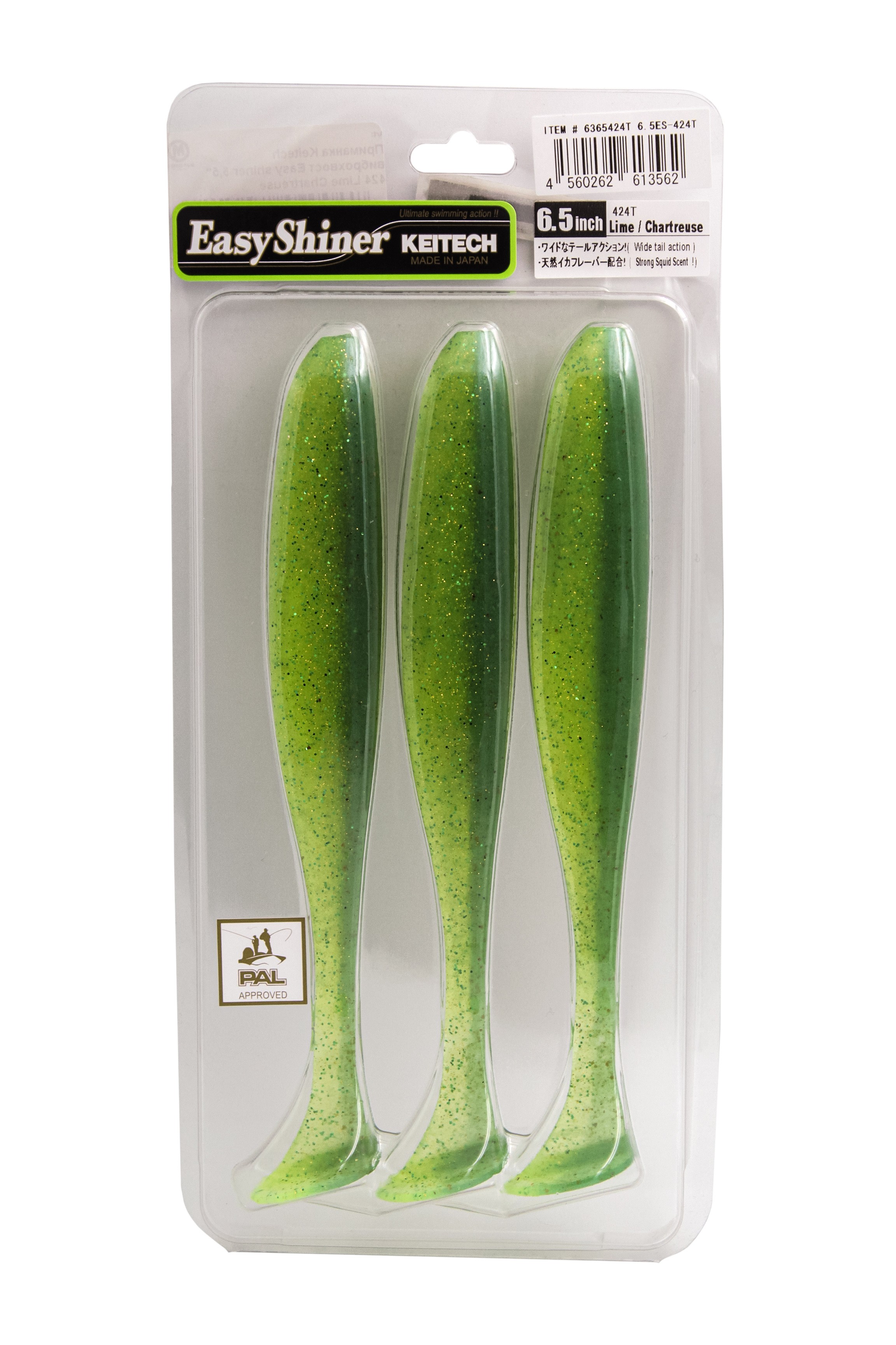 Приманка Keitech виброхвост Easy shiner 6,5&quot; 424 Lime Chartreuse - фото 1