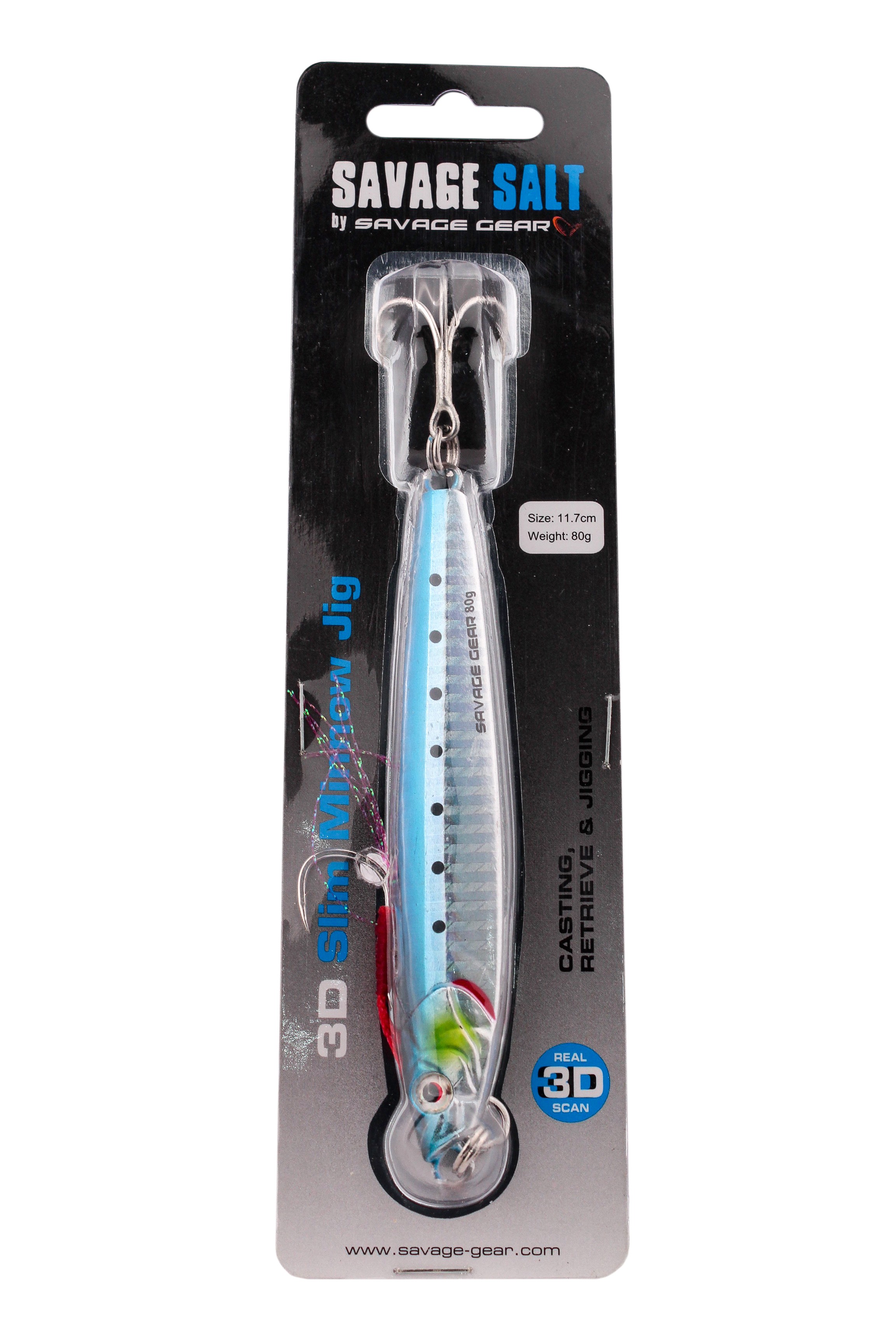 Пилькер Savage Gear 3D Slim Minnow Jig 80гр 11,7см Sardine - фото 1