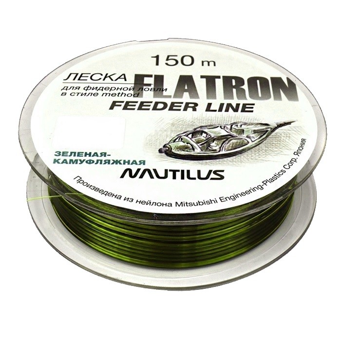 Леска Nautilus Flatron feeder 150м 0,25мм 4,4кг camo green - фото 1