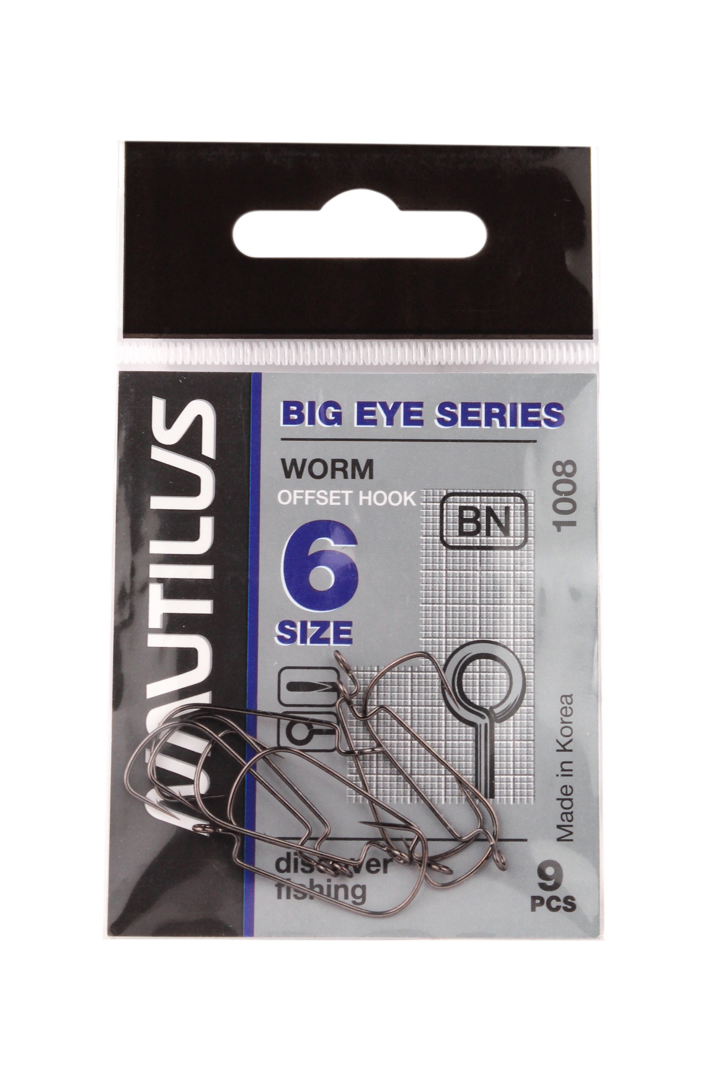 Крючок Nautilus Offset Big Eye Series Worm 1008 №6