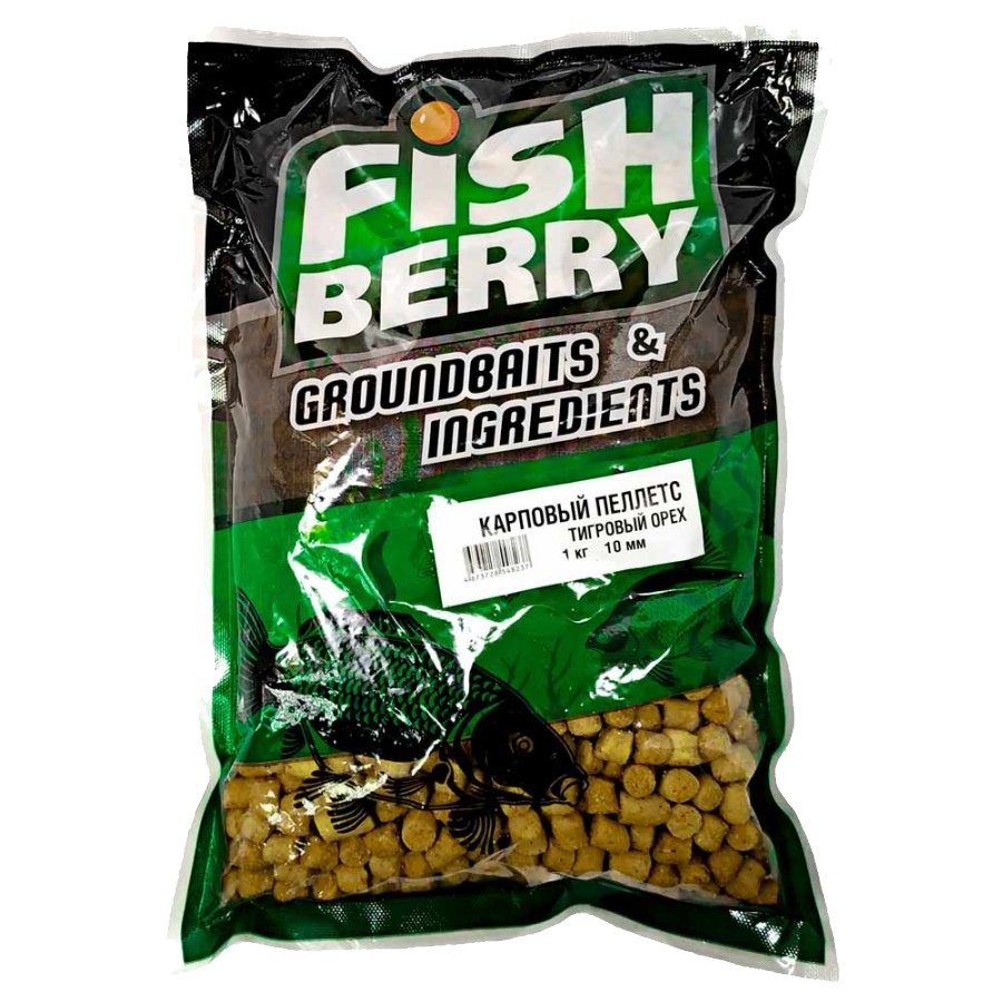 Пеллетс Fish Berry карповый тигровый орех 10мм 1кг - фото 1