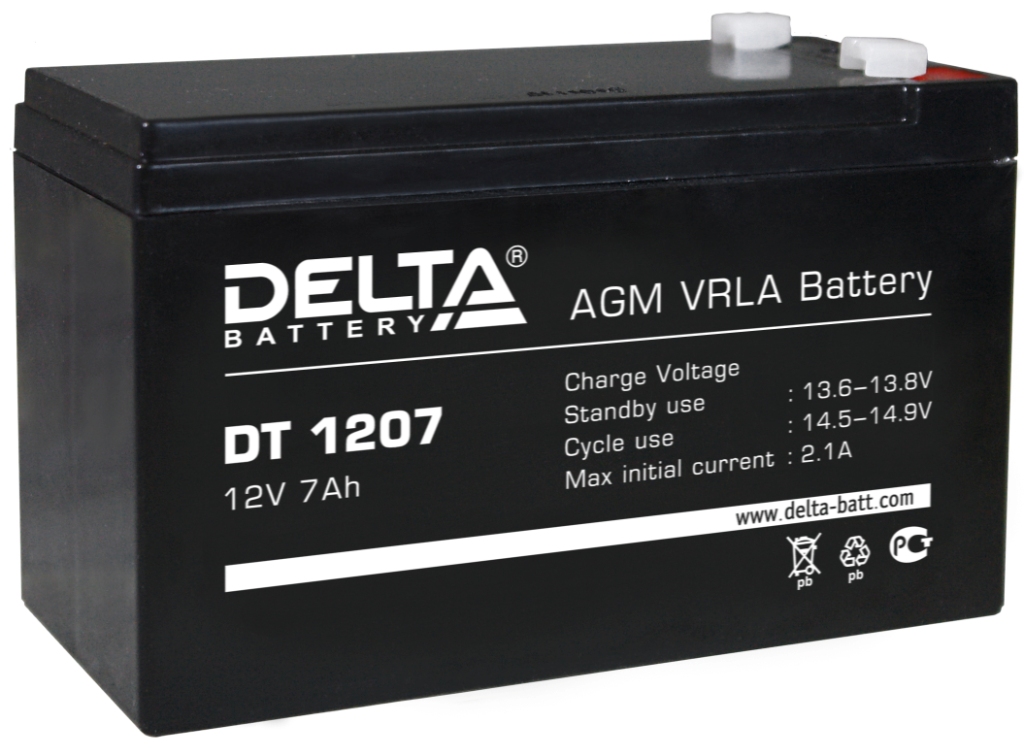 Аккумулятор Delta DT 1207 12v 7Ач - фото 1