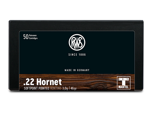 Патрон 22 Hornet RWS Teilmantel Spitz Soft Point Pointed 3г 1/20 - фото 1