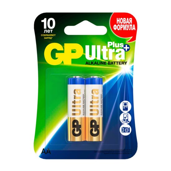Батарейка GP AA Ultra+ Alkaline15AUPA21-2CRSB2 - фото 1