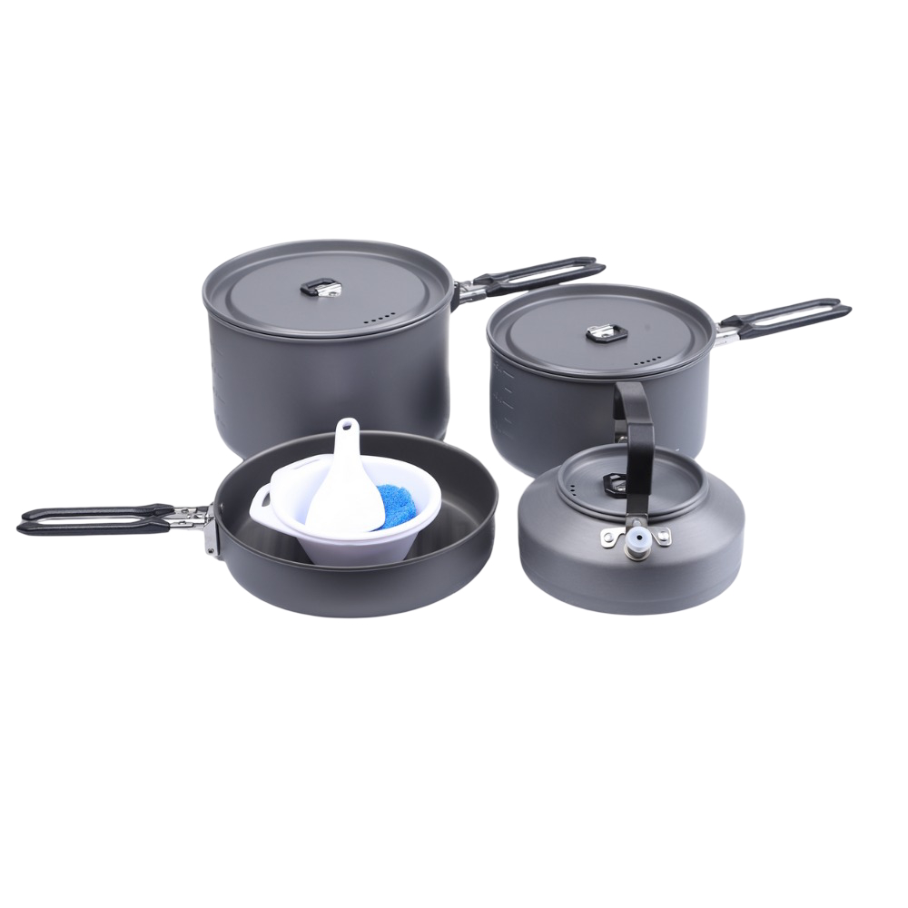 Набор Fire-Maple портативной посуды Feast 4 BLACK из алюминия на 4-5 персон BLAC - фото 1