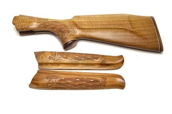 Приклад+цевье ТОЗ-34 Е орех худ.оформление деревянный затыльник - фото 1