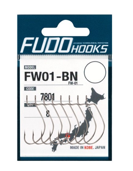 Крючки Fudo FW01-BN 7801 BN офсетные № 1 8шт. - фото 1