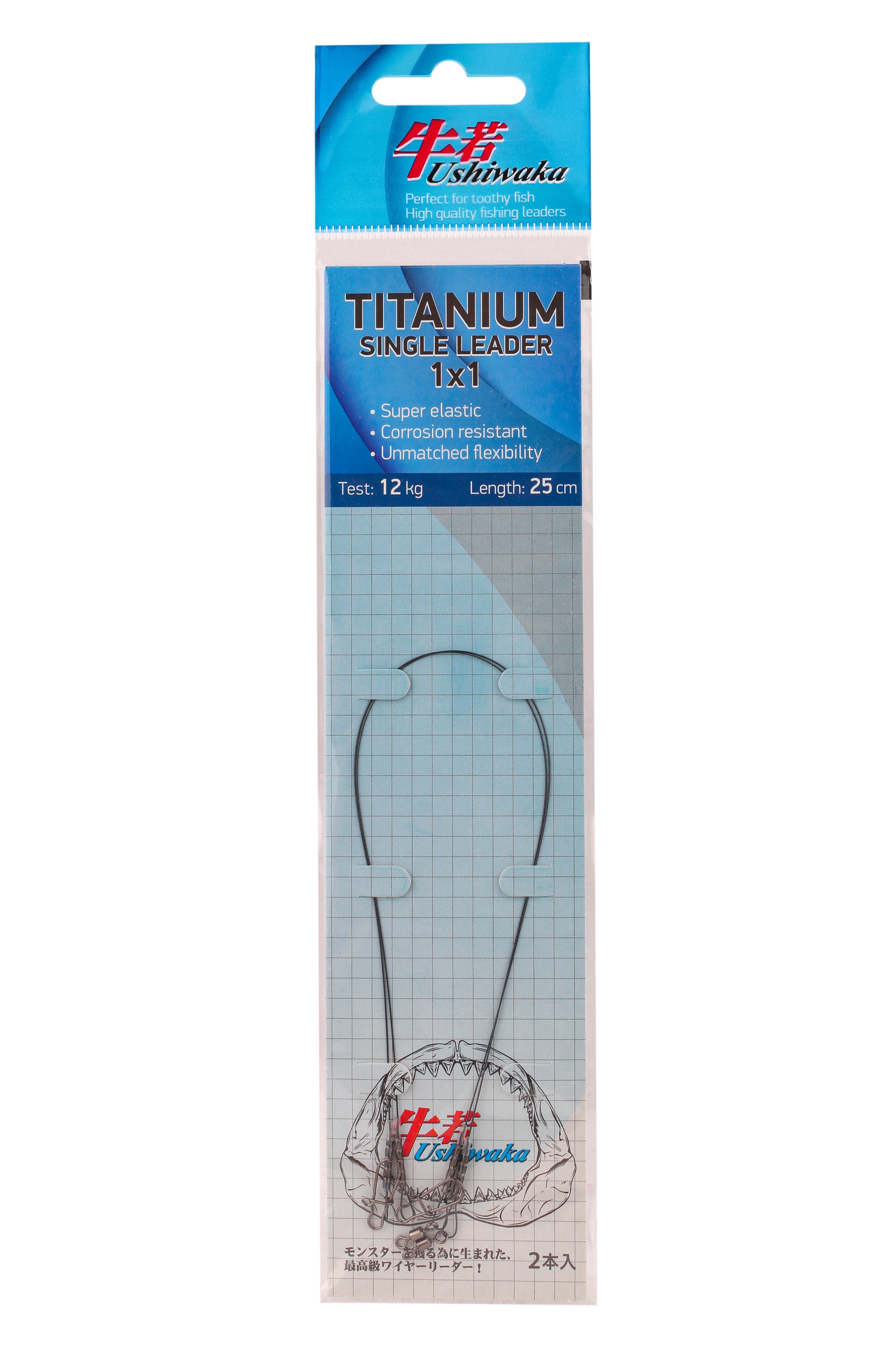 Поводок Ushiwaka titanium single UTS12512 12кг 25см 2шт