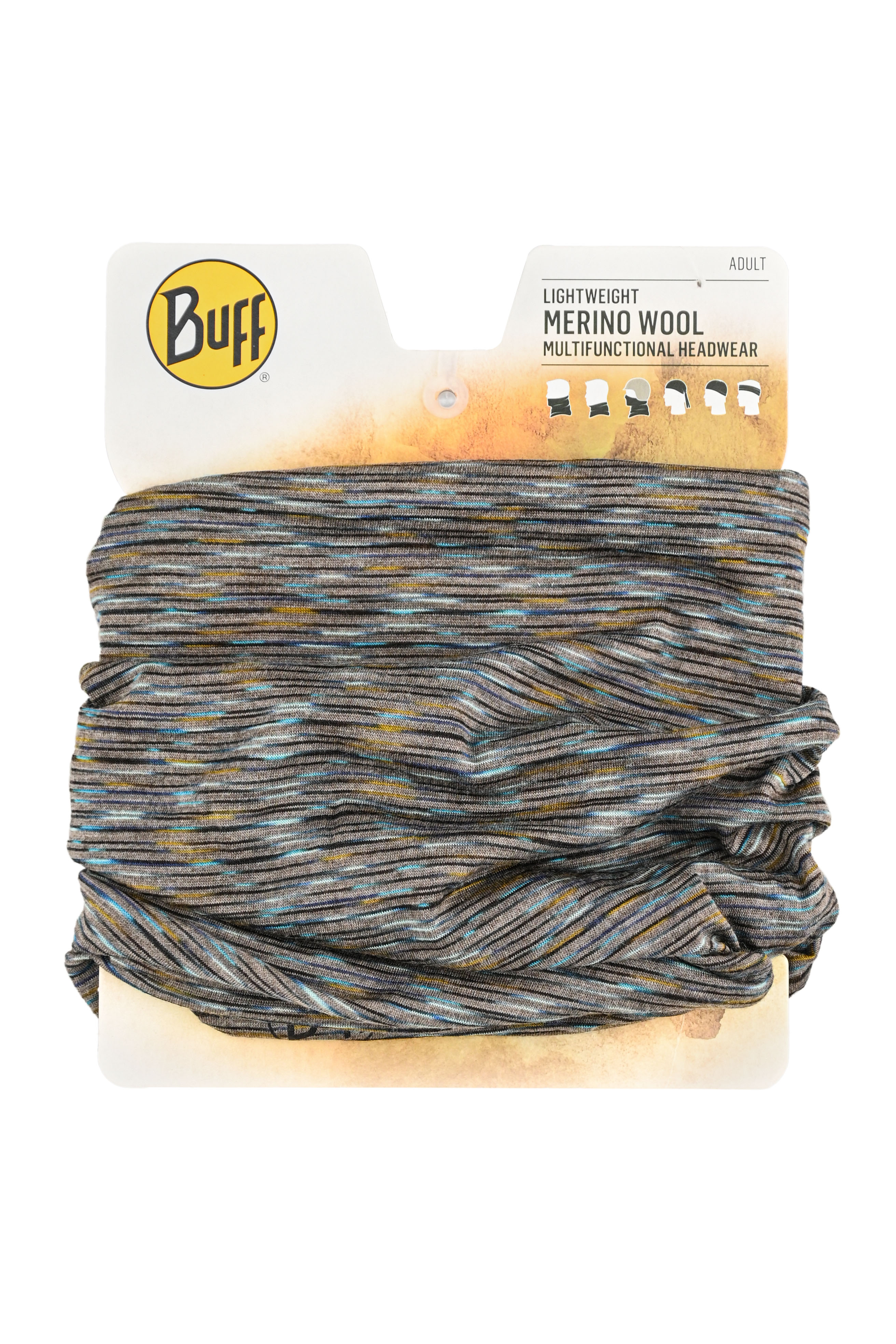 Бандана Buff Lightweight merino wool fossil multi stripes - фото 1