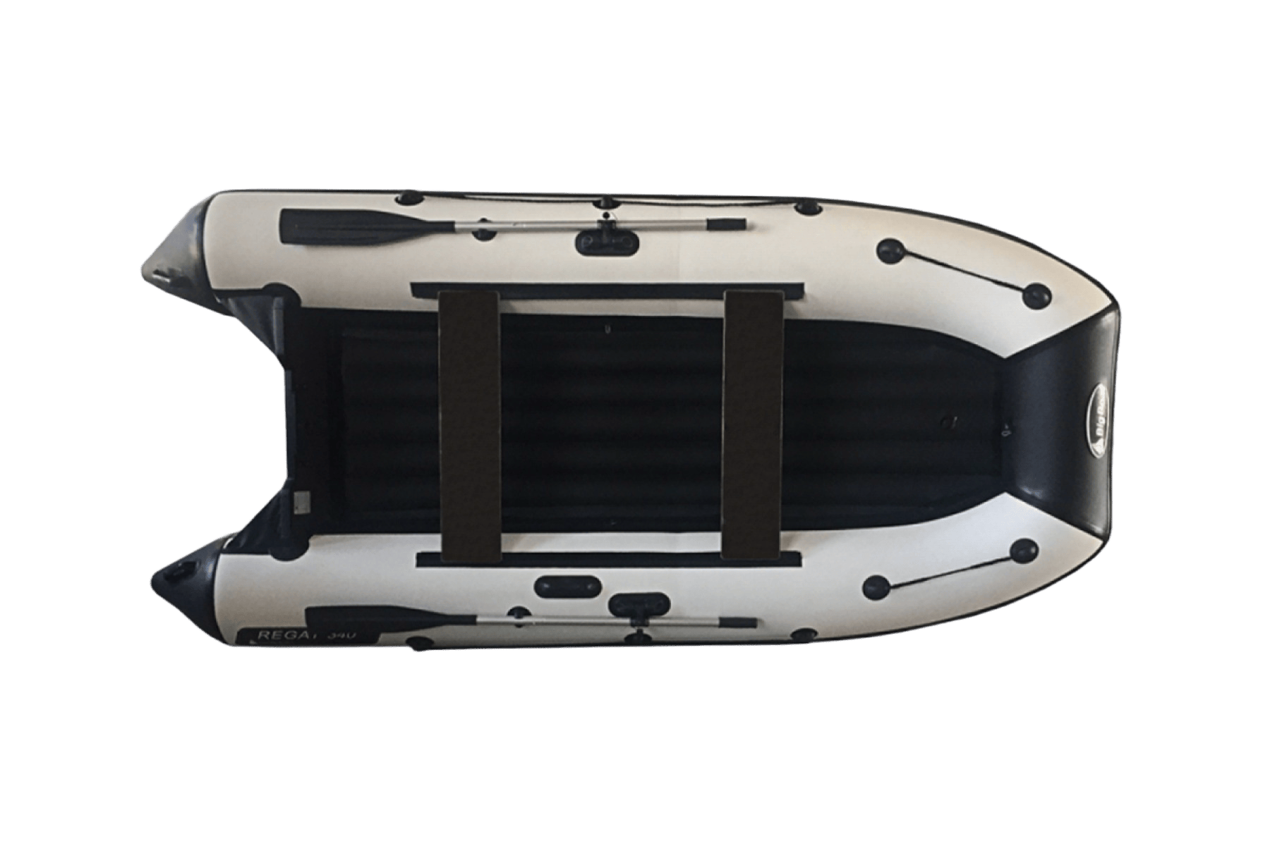 Лодка BigBoat Regat 340 надувное дно бело-черный - фото 1
