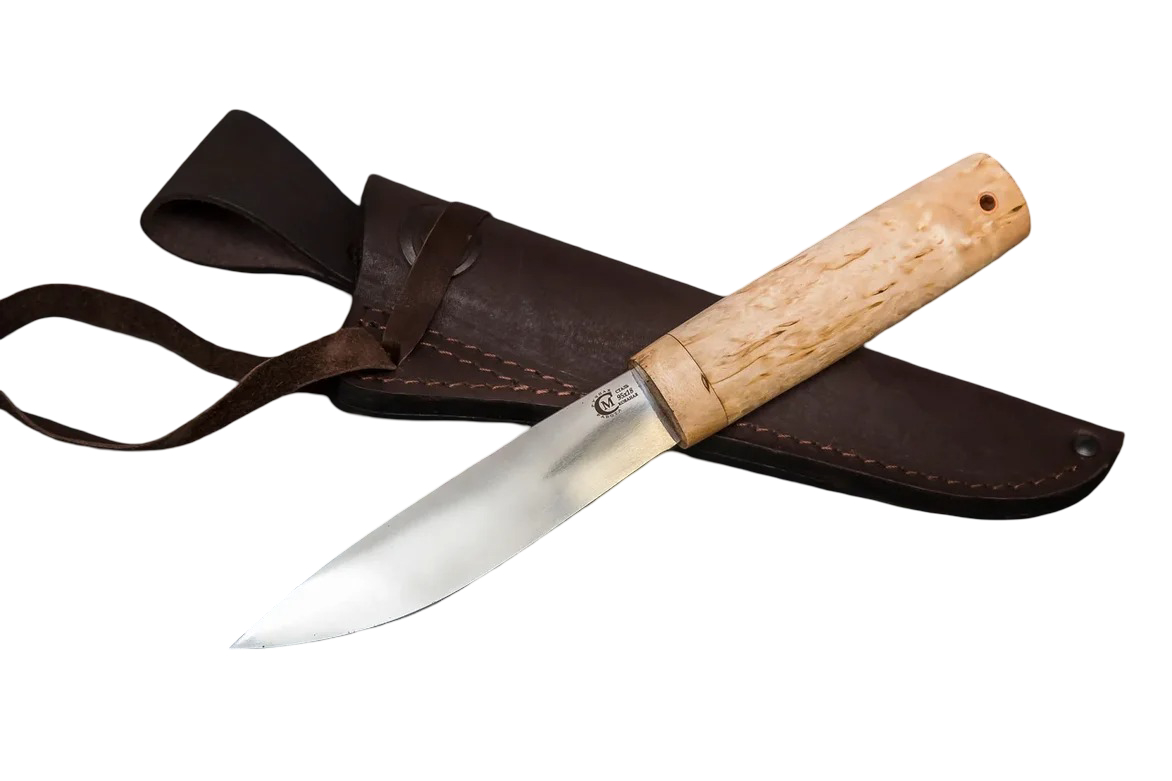 Нож ИП СЕМИНА Северный средний сталь 95х18 карельская береза - фото 1