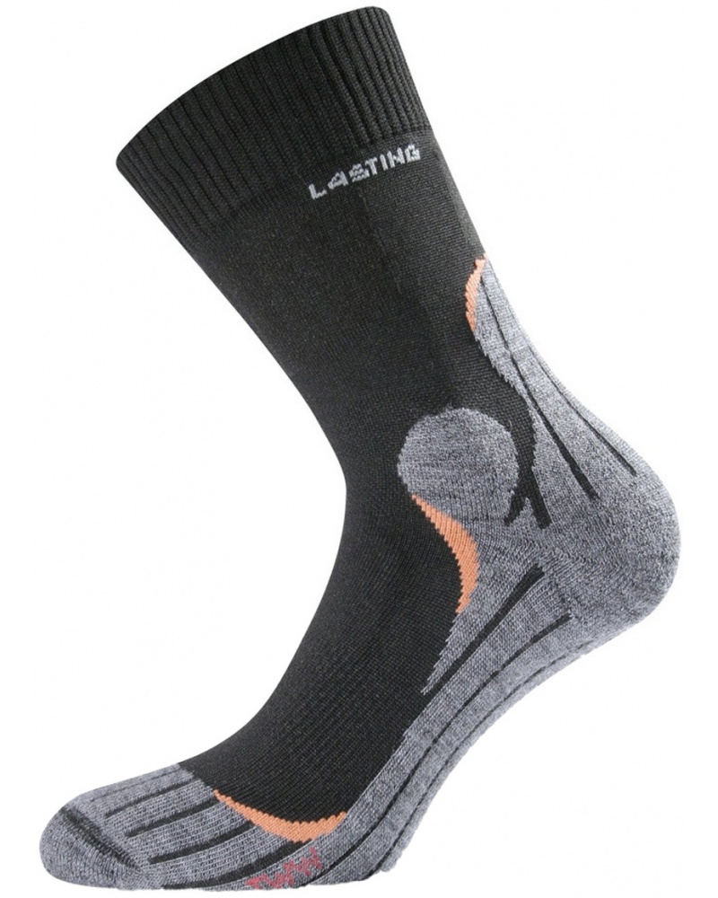 Носки Lasting TWW 900 microfiber+polypropylene черный с серой встав   - фото 1
