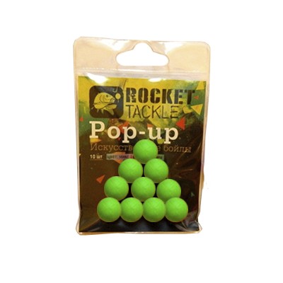 Бойлы Rocket Baits Pop-up 14мм зеленые - фото 1