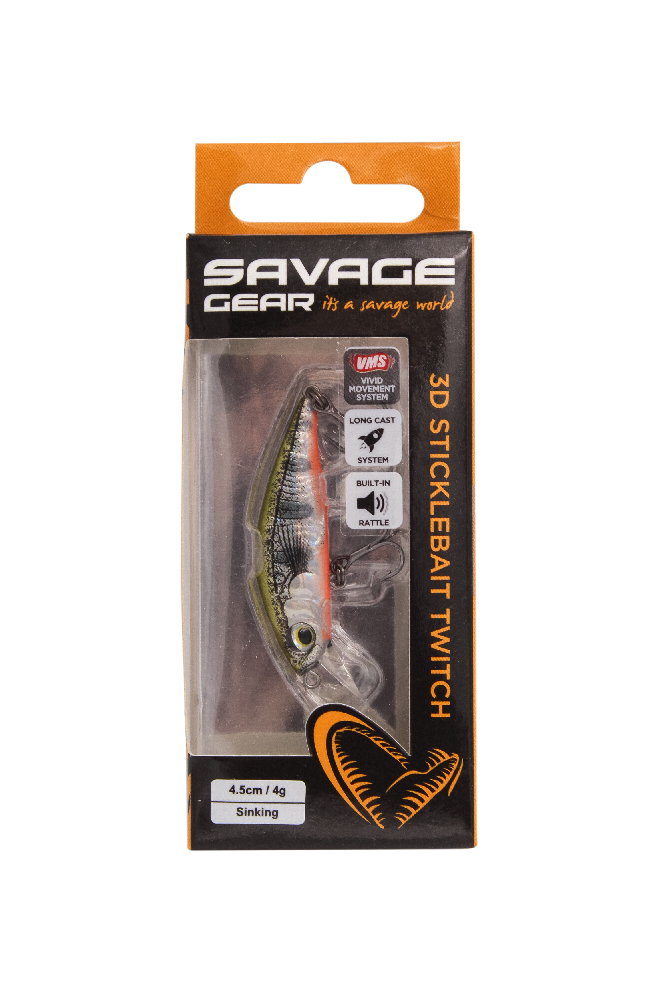 Воблер Savage Gear 3D sticklebait twitch 4,5см 4гр sinking olive smolt - фото 1