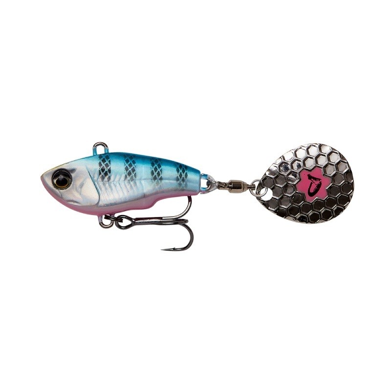 Тейл-спиннер Savage Gear Fat tail spin 8см 24гр sinking blue silver pink - фото 1