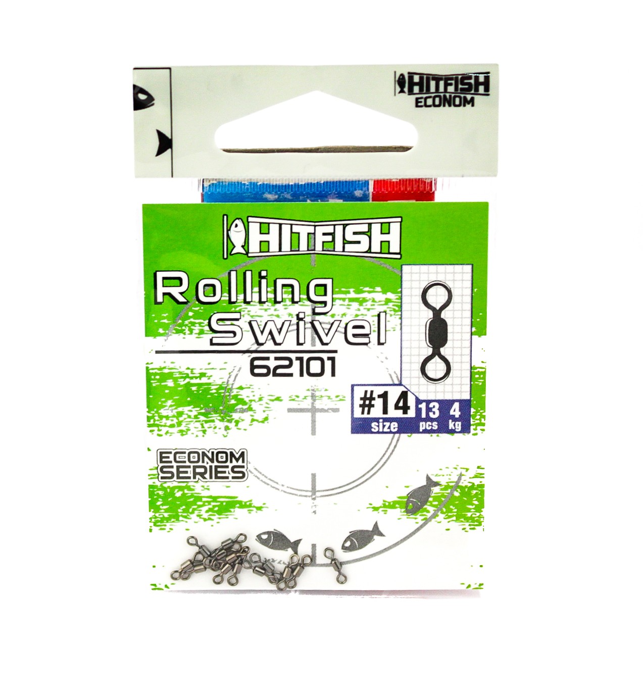 МП Вертлюг HITFISH Econom Series Rolling Swivel 62101-14 (4 kg,) 13 pcs - фото 1