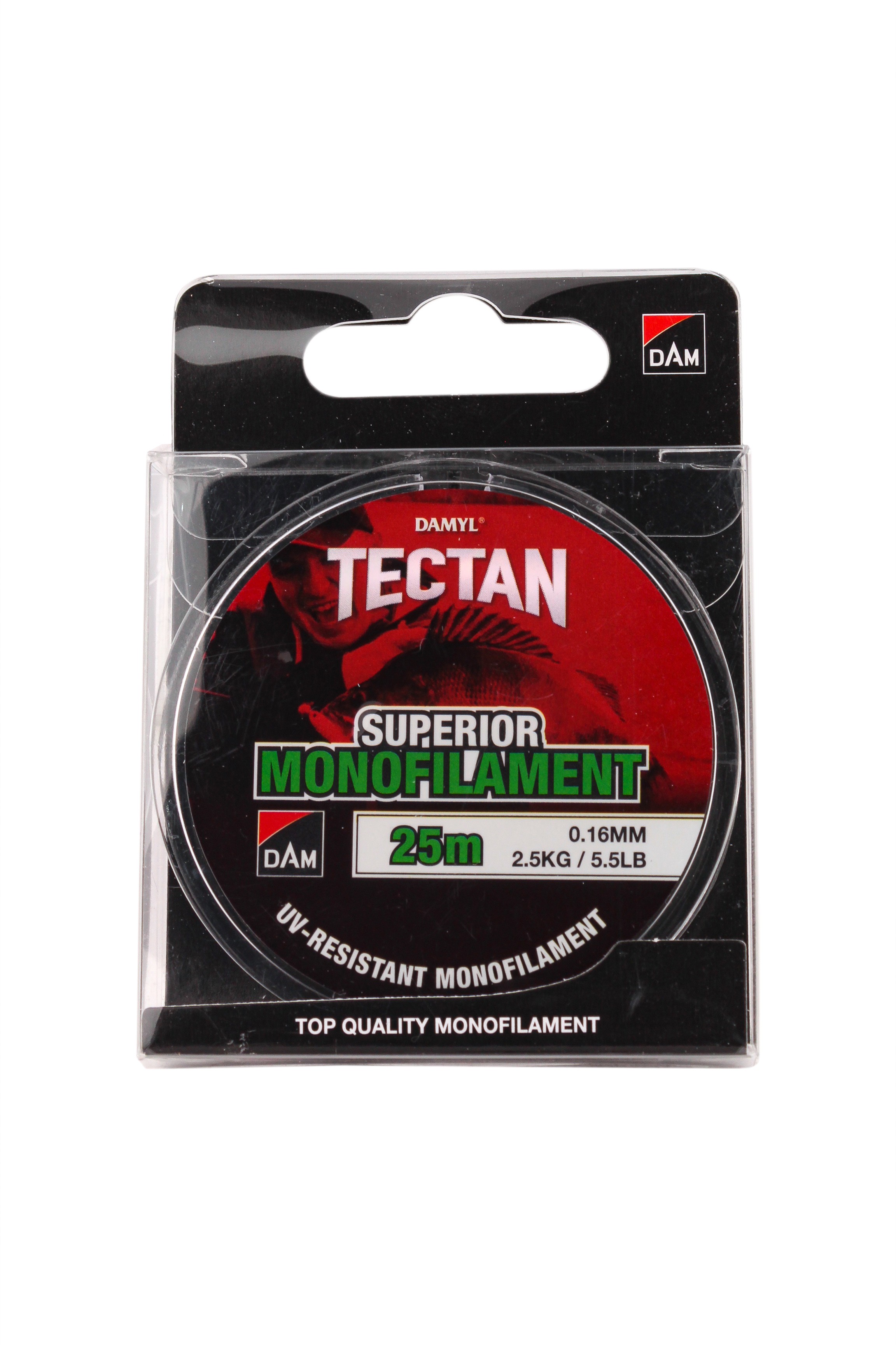 Леска DAM Tectan Superior 25м 0,16мм 2,5кг 5,5lbs green - фото 1