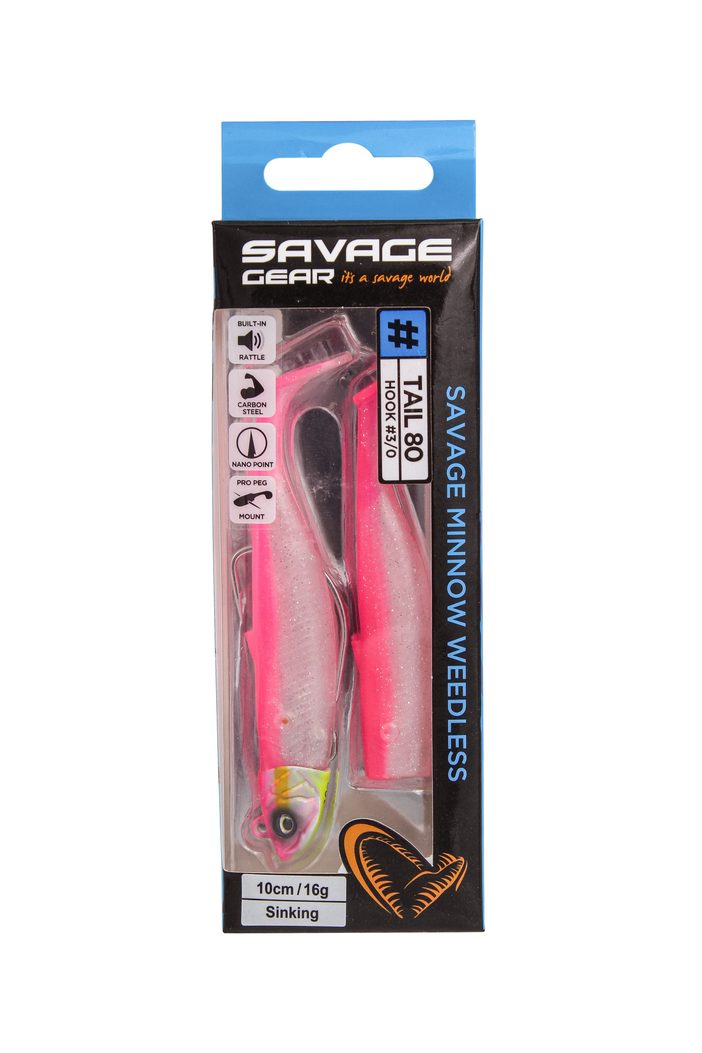 Приманка Savage Gear Minnow WL 10см 16гр pink pearl silver 2+1 - фото 1