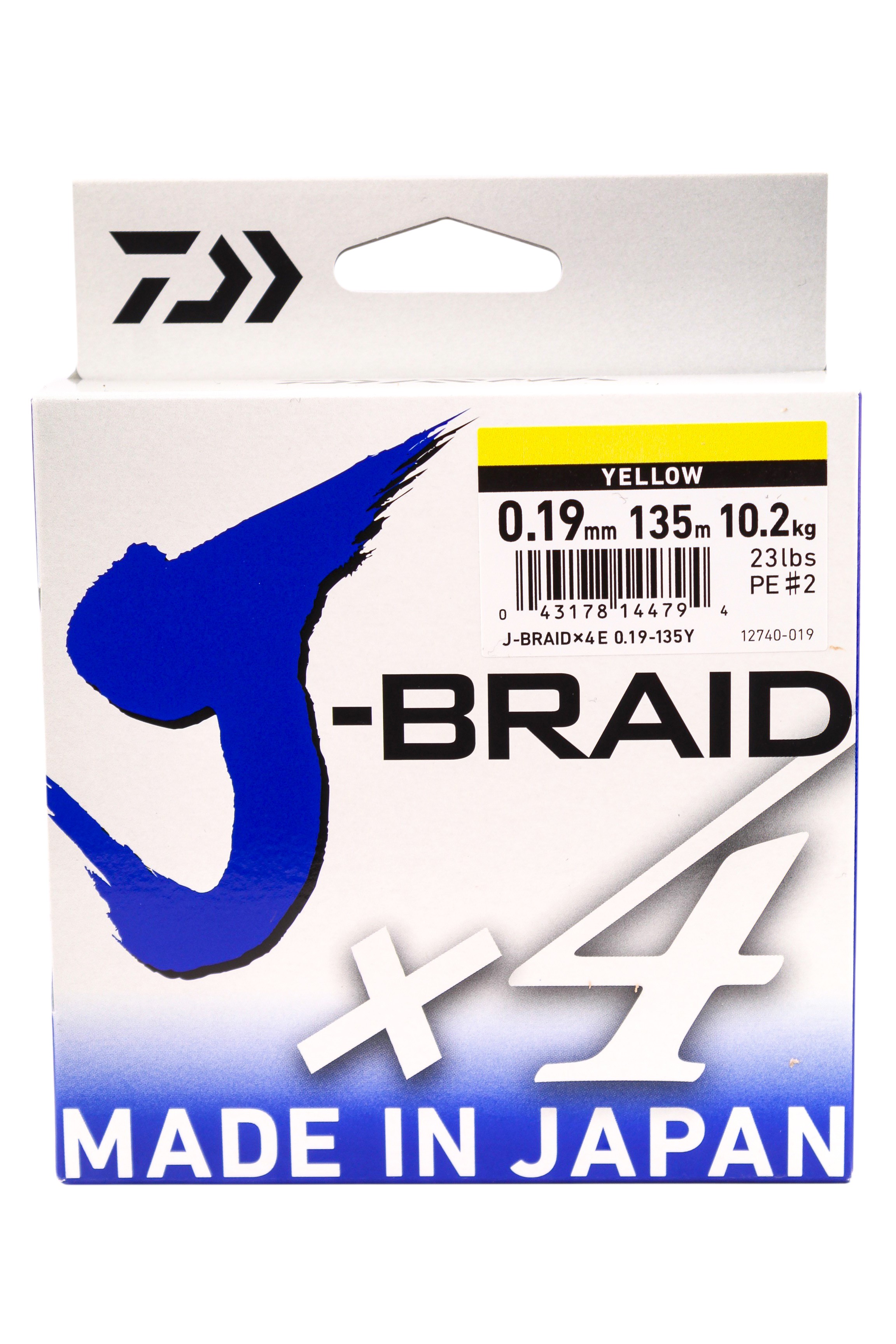 МП Шнур DAIWA J-BRAID X4E 0.19MM-135M YELLOW - фото 1